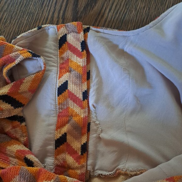 Urban Outfitters Women's Fall Chevron Stripe Corduroy Bib Overalls Sz Large-Flaw - Picture 14 of 16